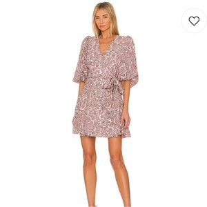 MINKPINK PAISLEY PRINT WRAP MINI DRESS